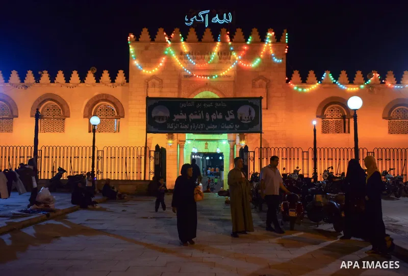 Egyptian Muslim worshipers perform "Taraweeh", nightly prayer of the month of Ramadan, at Amr Ibn al-Aas mosque, in Cairo, Egypt on June 08, 2016. Ramadan is sacred to Muslims because it is during that month that traditi...