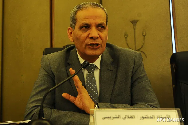 Egyptian Minister of Education, al-Hilali Sherbini speaks during a press conference in Cairo, Egypt, on June 11, 2016. Photo by Stranger