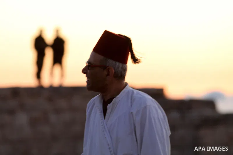 Members of the Samaritan sect take part in a traditional pilgrimage marking the holiday of Shavuot, atop Mount Gerizim near the West Bank city of Nablus early June 12, 2016. Photo by Nedal Eshtayah