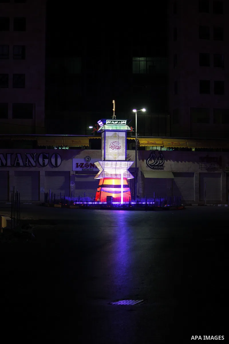 A large Ramadan lantern is seen during the holy fasting month of Ramadan in the West Bank city of Hebron, June 16, 2016. Muslims around the world celebrate Ramadan, the holy month in the Islamic calendar, in which they a...