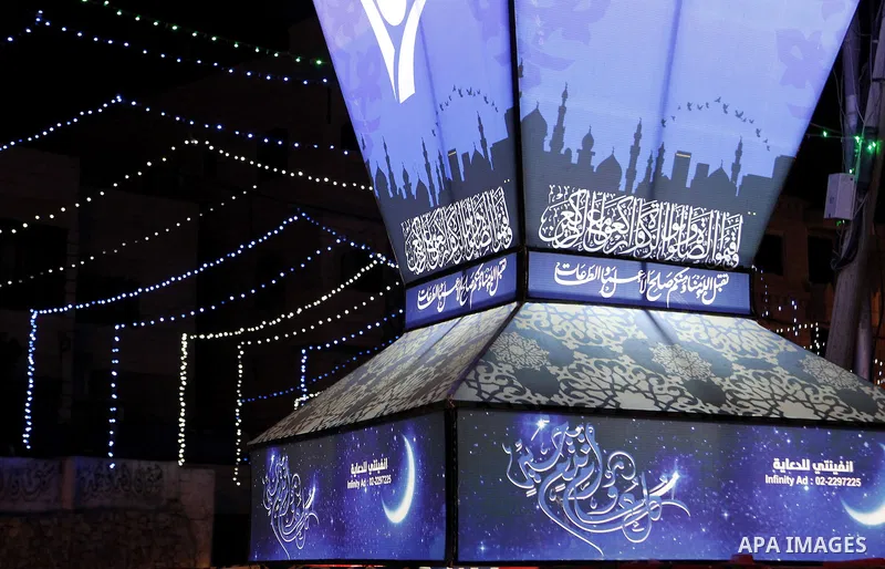 A large Ramadan lantern is seen during the holy fasting month of Ramadan in the West Bank city of Hebron, June 16, 2016. Muslims around the world celebrate Ramadan, the holy month in the Islamic calendar, in which they a...