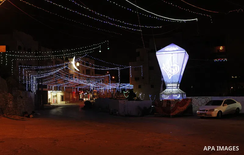 A large Ramadan lantern is seen during the holy fasting month of Ramadan in the West Bank city of Hebron, June 16, 2016. Muslims around the world celebrate Ramadan, the holy month in the Islamic calendar, in which they a...