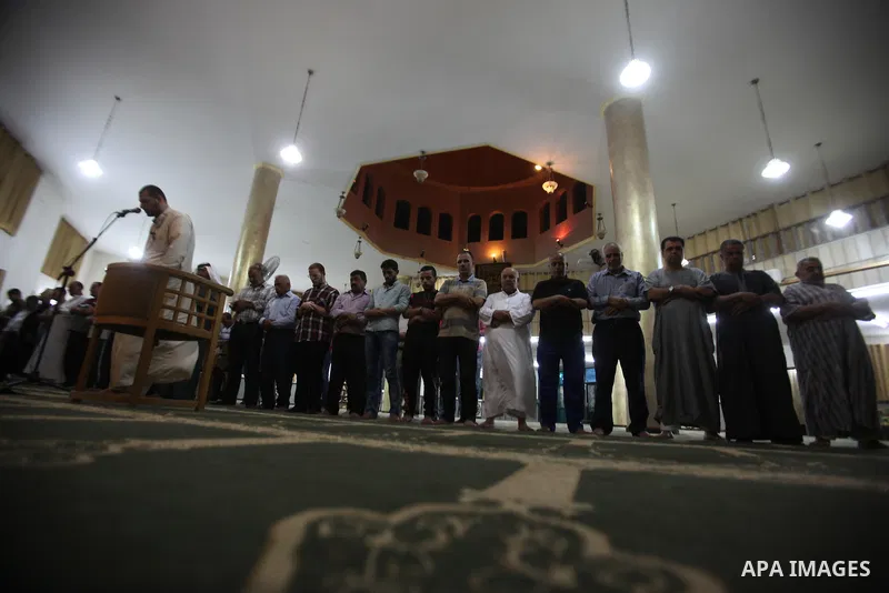 Palestinian Muslim worshipers perform "Taraweeh", nightly prayer of the month of Ramadan, in the West bank city of Nablus, on June 17, 2016. Ramadan is sacred to Muslims because it is during that month that tradition say...