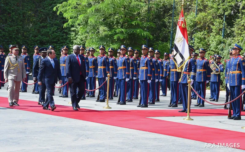 Egyptian President Abdel Fattah al-Sisi meets with Sierra Leone's president Ernest Bai Koroma, in Cairo, Egypt, on June 27, 2016. Photo by Egyptian President Office