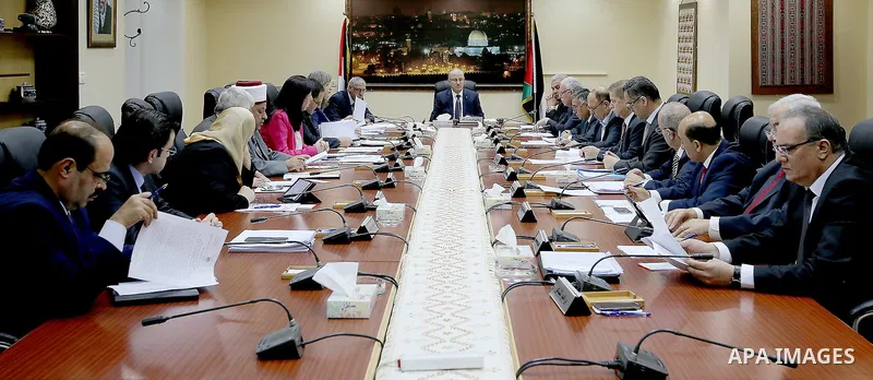 Palestinian Prime Minister, Rami Hamdallah, chairs a meeting of the Council of Ministers, in the West Bank city of Ramallah, on June 28, 2016. Photo by Prime Minister Office