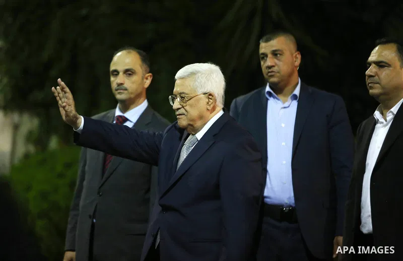 Palestinian president Mahmud Abbas speaks during a joint press conference with United Nations Secretary General Ban Ki-moon after a meeting on June 28, 2016 in the West Bank city of Ramallah. Ban urged Israeli Prime Mini...