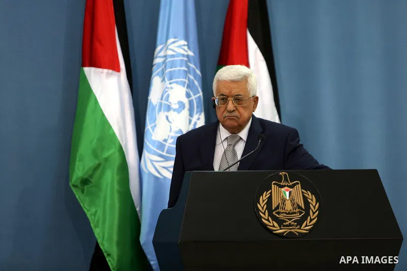 Palestinian president Mahmud Abbas speaks during a joint press conference with United Nations Secretary General Ban Ki-moon after a meeting on June 28, 2016 in the West Bank city of Ramallah. Ban urged Israeli Prime Mini...