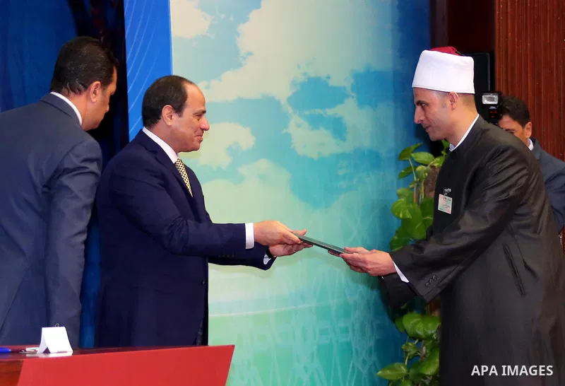 Egyptian President Abdel-Fattah al-Sisi attends a ceremony to honor the servants of Quran, during the Muslim holy month of Ramadan, in Cairo, on June 29, 2016. Photo by Egyptian President Office