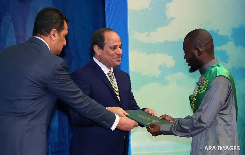 Egyptian President Abdel-Fattah al-Sisi attends a ceremony to honor the servants of Quran, during the Muslim holy month of Ramadan, in Cairo, on June 29, 2016. Photo by Egyptian President Office