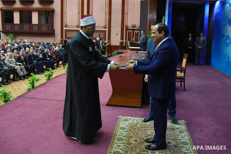Egyptian President Abdel-Fattah al-Sisi attends a ceremony to honor the servants of Quran, during the Muslim holy month of Ramadan, in Cairo, on June 29, 2016. Photo by Egyptian President Office