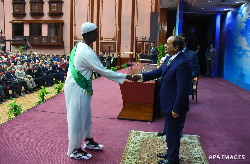 Egyptian President Abdel-Fattah al-Sisi attends a ceremony to honor the servants of Quran, during the Muslim holy month of Ramadan, in Cairo, on June 29, 2016. Photo by Egyptian President Office
