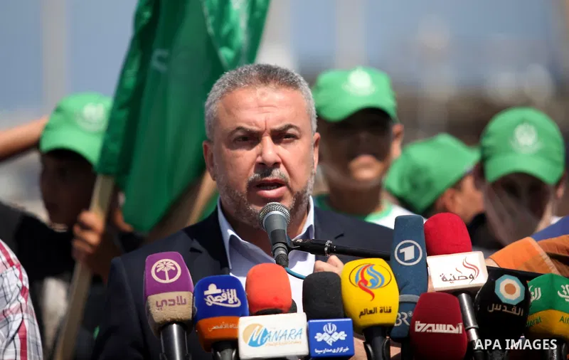Senior Hamas Leader Ismail Redwan, speaks during a press conference to announce the start of summer camps organized by the Hamas movement in Gaza city on July 10, 2016. Hamas movement organized dozens of summer camps for...