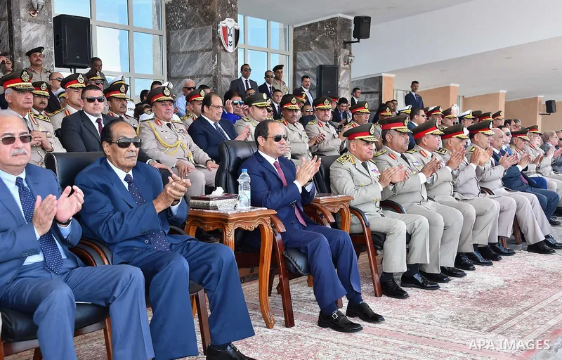 Egyptian President Abdel Fattah al-Sisi attends a military academy graduation ceremony in the capital, Cairo, on July 12, 2016. Photo by Egyptian President Office