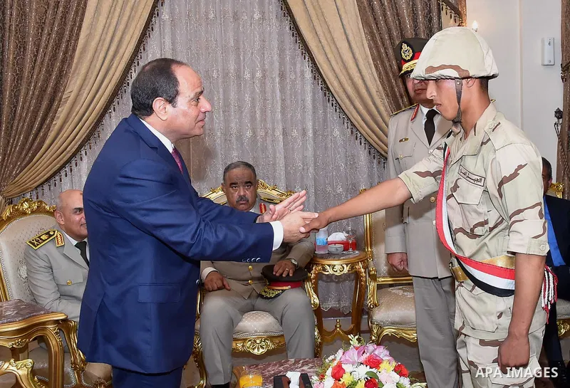 Egyptian President Abdel Fattah al-Sisi attends a military academy graduation ceremony in the capital, Cairo, on July 12, 2016. Photo by Egyptian President Office