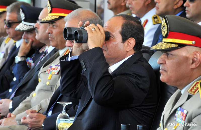 Egyptian President Abdel Fattah al-Sisi attends a graduation ceremony of the Navy and Air Force academies in Cairo, Egypt July 14, 2016. Photo by Egyptian President Office