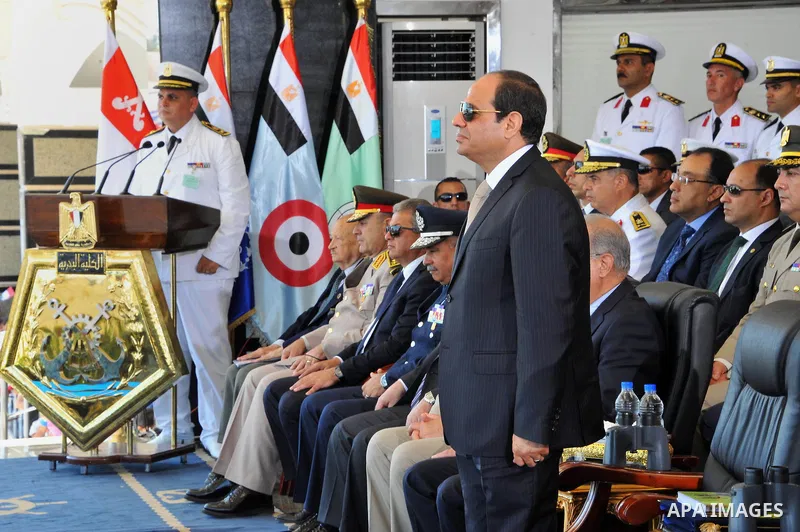Egyptian President Abdel Fattah al-Sisi attends a graduation ceremony of the Navy and Air Force academies in Cairo, Egypt July 14, 2016. Photo by Egyptian President Office
