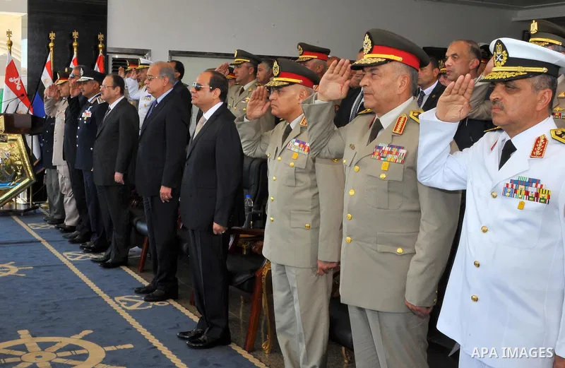 Egyptian President Abdel Fattah al-Sisi attends a graduation ceremony of the Navy and Air Force academies in Cairo, Egypt July 14, 2016. Photo by Egyptian President Office