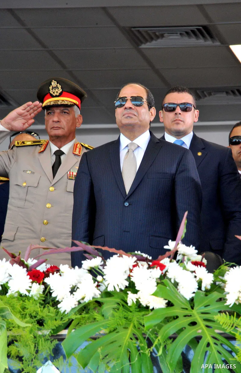 Egyptian President Abdel Fattah al-Sisi attends a graduation ceremony of the Navy and Air Force academies in Cairo, Egypt July 14, 2016. Photo by Egyptian President Office