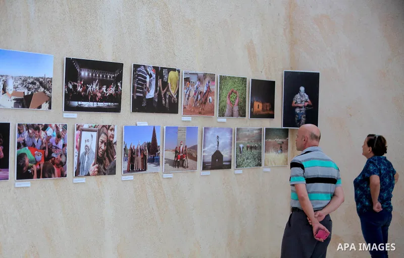 Palestinians participate in a photo gallery Within the activities of Heritage week in the village of Bir Zeit, in the West Bank near Ramallah on july 16, 2016. . Photo by Shadi Hatem