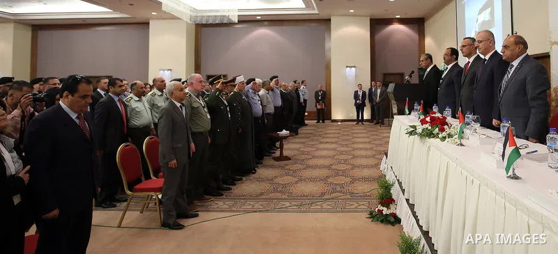Palestinian Prime Minister Rami Hamdallah delivers a speech during the opening of the Seventh Judicial Conference, in the West Bank city of Ramallah july 17, 2016. Photo by Prime Minister Office