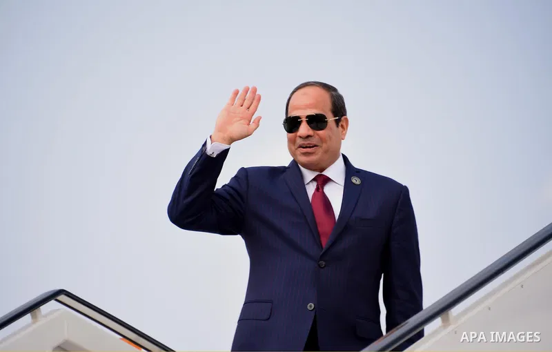 Egyptian President Abdel Fattah al-Sisi leaves Rwanda after participating in the African summit meetings, in Kigali, Rwanda, on July 18, 2016. Photo by Egyptian President Office