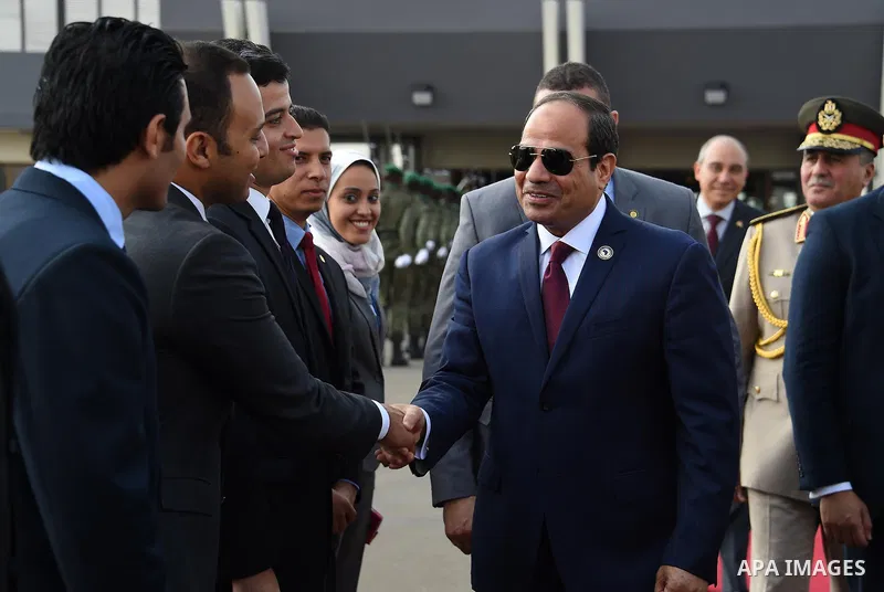 Egyptian President Abdel Fattah al-Sisi leaves Rwanda after participating in the African summit meetings, in Kigali, Rwanda, on July 18, 2016. Photo by Egyptian President Office