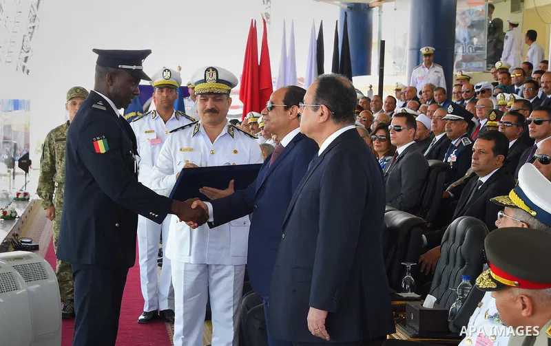 Egyptian President Abdel Fattah al-Sisi attends a graduation ceremony of the police officers academy in Cairo, Egypt July 19, 2016. Photo by Egyptian President Office