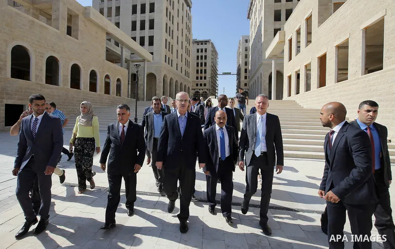 Palestinian Prime Minister, Rami Hamadallah, during his tour of Rawabi city in the West Bank city of Ramallah, on July 20, 2016. Photo by Prime Minister Office