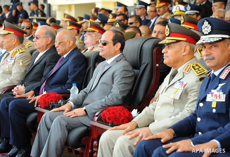 Egyptian President Abdel Fattah al-Sisi attends the graduation of 83 aviation and military science at the Air Force Academy in Cairo, Egypt July 20, 2016. Photo by Egyptian President Office