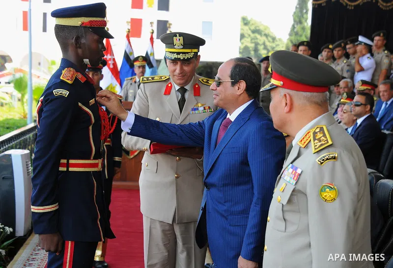 Egyptian President Abdel Fattah al-Sisi attends a military academy graduation ceremony in the capital, Cairo, on July 21, 2016. Photo by Egyptian President Office