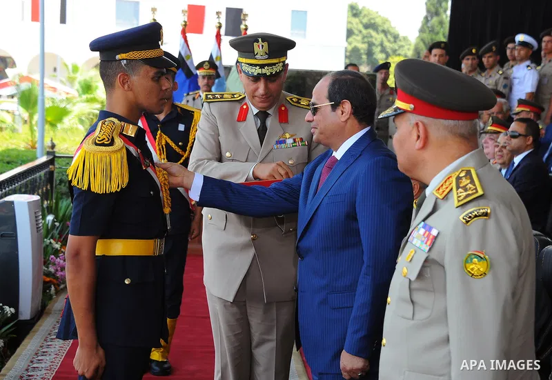 Egyptian President Abdel Fattah al-Sisi attends a military academy graduation ceremony in the capital, Cairo, on July 21, 2016. Photo by Egyptian President Office