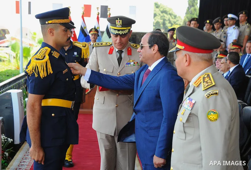 Egyptian President Abdel Fattah al-Sisi attends a military academy graduation ceremony in the capital, Cairo, on July 21, 2016. Photo by Egyptian President Office