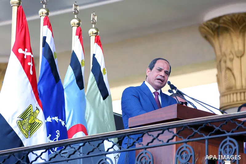 Egyptian President Abdel Fattah al-Sisi speaks during a military academy graduation ceremony in the capital, Cairo, on July 21, 2016. Photo by Egyptian President Office