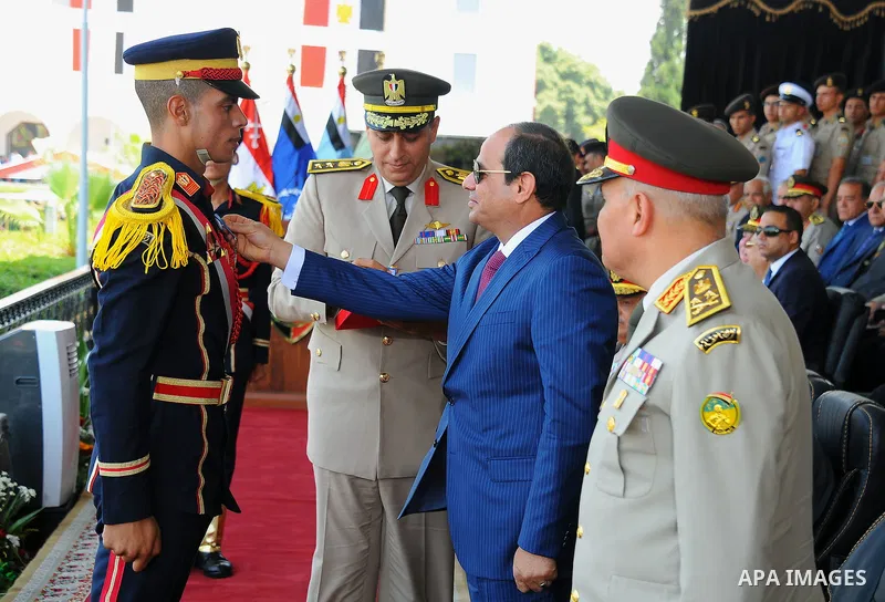 Egyptian President Abdel Fattah al-Sisi attends a military academy graduation ceremony in the capital, Cairo, on July 21, 2016. Photo by Egyptian President Office