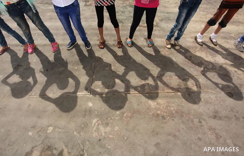 Palestinian schoolgirls enjoy as part of the activities proposed during a summer camp organised by the United Nations on July 25, 2016 in Gaza City. Photo by Ashraf Amra
