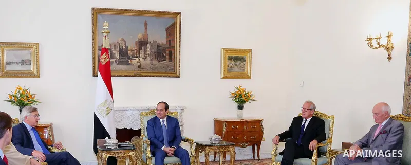 Egyptian President Abdel Fattah al-Sisi meets with a delegation from the British Parliament in Cairo, Egypt, on July 26, 2016. Photo by Egyptian President Office