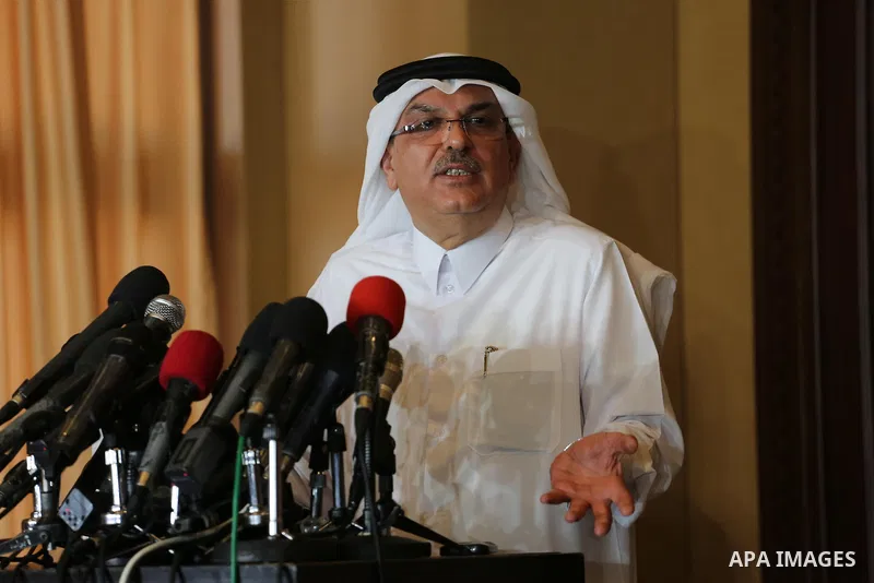 Qatar's Ambassador to the Palestinian Authority, Mohammed Al Emadi speaks during a press conference, in Gaza city, on Aug. 2, 2016. Photo by Mohammed Asad