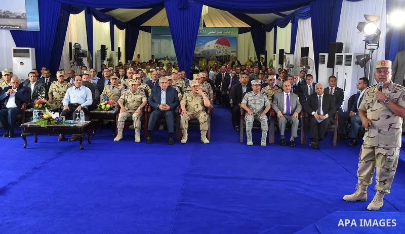 Egyptian President Abdel Fattah al-Sisi visits the Suez Canal project, Egypt, on Aug. 6, 2016. Photo by Egyptian President Office