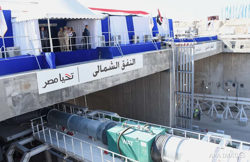 Egyptian President Abdel Fattah al-Sisi visits the Suez Canal project, Egypt, on Aug. 6, 2016. Photo by Egyptian President Office