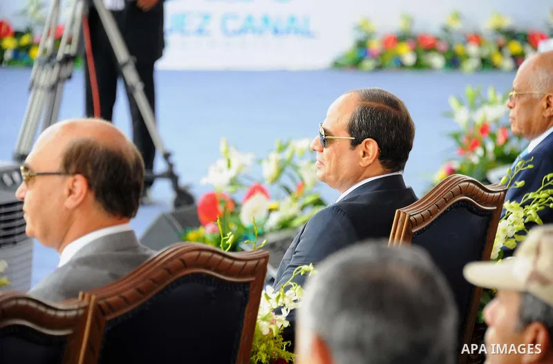 Egyptian President Abdel Fattah al-Sisi attends during the first anniversary of launching the New Suez Canal and the 60th anniversary of nationalizing the Suez Canal in Ismailia, Egypt August 6, 2016. Photo by Egyptian P...