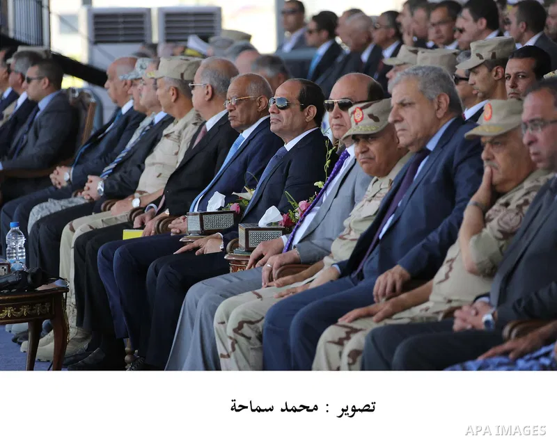 Egyptian President Abdel Fattah al-Sisi attends during the first anniversary of launching the New Suez Canal and the 60th anniversary of nationalizing the Suez Canal in Ismailia, Egypt August 6, 2016. Photo by Egyptian P...
