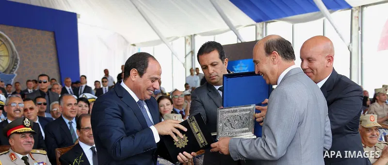 Egyptian President Abdel Fattah al-Sisi attends during the first anniversary of launching the New Suez Canal and the 60th anniversary of nationalizing the Suez Canal in Ismailia, Egypt August 6, 2016. Photo by Egyptian P...