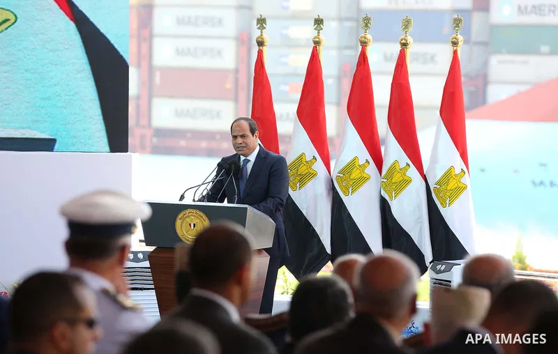 Egyptian President Abdel Fattah al-Sisi attends during the first anniversary of launching the New Suez Canal and the 60th anniversary of nationalizing the Suez Canal in Ismailia, Egypt August 6, 2016. Photo by Egyptian P...