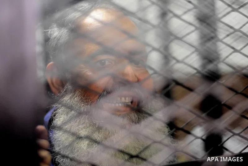 Egypt's Salafi leader and former presidential candidate Hazem Salah Abu Ismail attends his trial and 17 other defendants over charges of imposing Blockade on Nasr City Court in Cairo, on Aug. 7, 2016. Photo by Amr Sayed