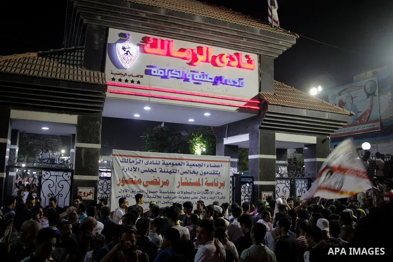 Fans of Zamalek football club celebrate winning the Egypt Cup after Egypt Cup final match against Al Ahli club in Borg El-Arab Stadium near Alexandria, Egypt, Aug 8,2016. Photo by Stringer