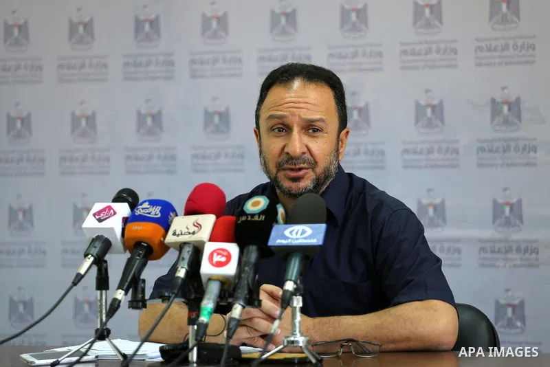 Palestinian Mayor of Gaza, Nizar Hijazi speaks during a press conference, in Gaza City on Aug 9, 2016. Photo by Mohammed Asad