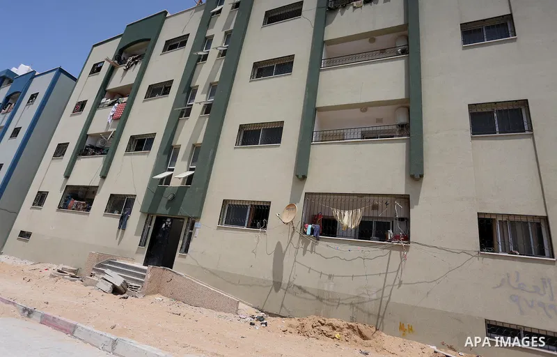 A picture taken on August 11, 2016. Shows the housing units in Beit Lahia in the northern Gaza Strip. Saudi Fund for Development handed over the 40 housing units for the Palestinians, whose house was destroyed by what wi...