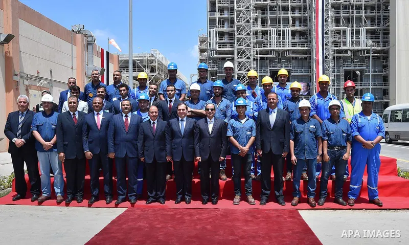 Egyptian President Abdel Fattah al-Sisi atteds the opening of the petrochemical complex in Alexandria, Egypt, on August 13, 2016. Photo by Egyptian President Office