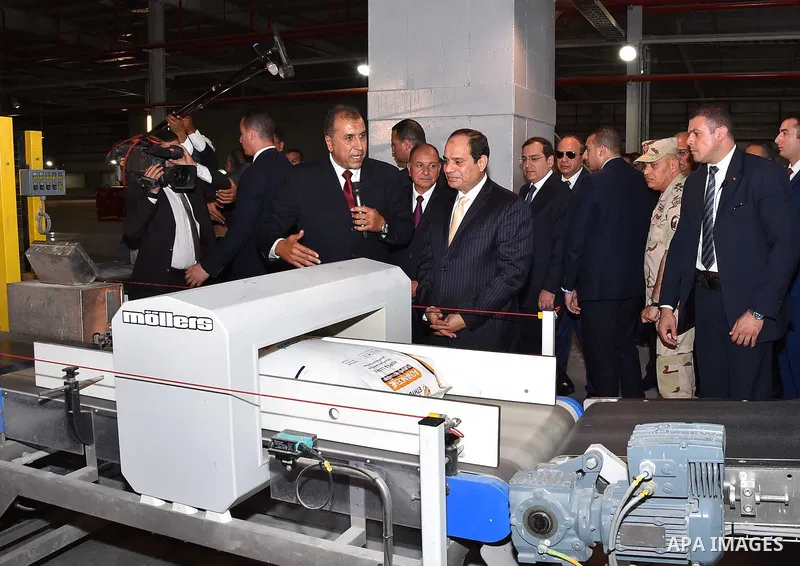 Egyptian President Abdel Fattah al-Sisi atteds the opening of the petrochemical complex in Alexandria, Egypt, on August 13, 2016. Photo by Egyptian President Office