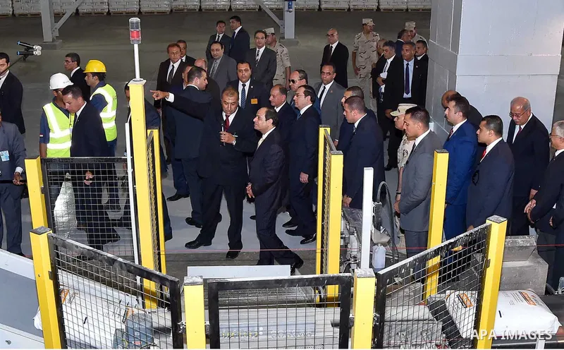 Egyptian President Abdel Fattah al-Sisi atteds the opening of the petrochemical complex in Alexandria, Egypt, on August 13, 2016. Photo by Egyptian President Office